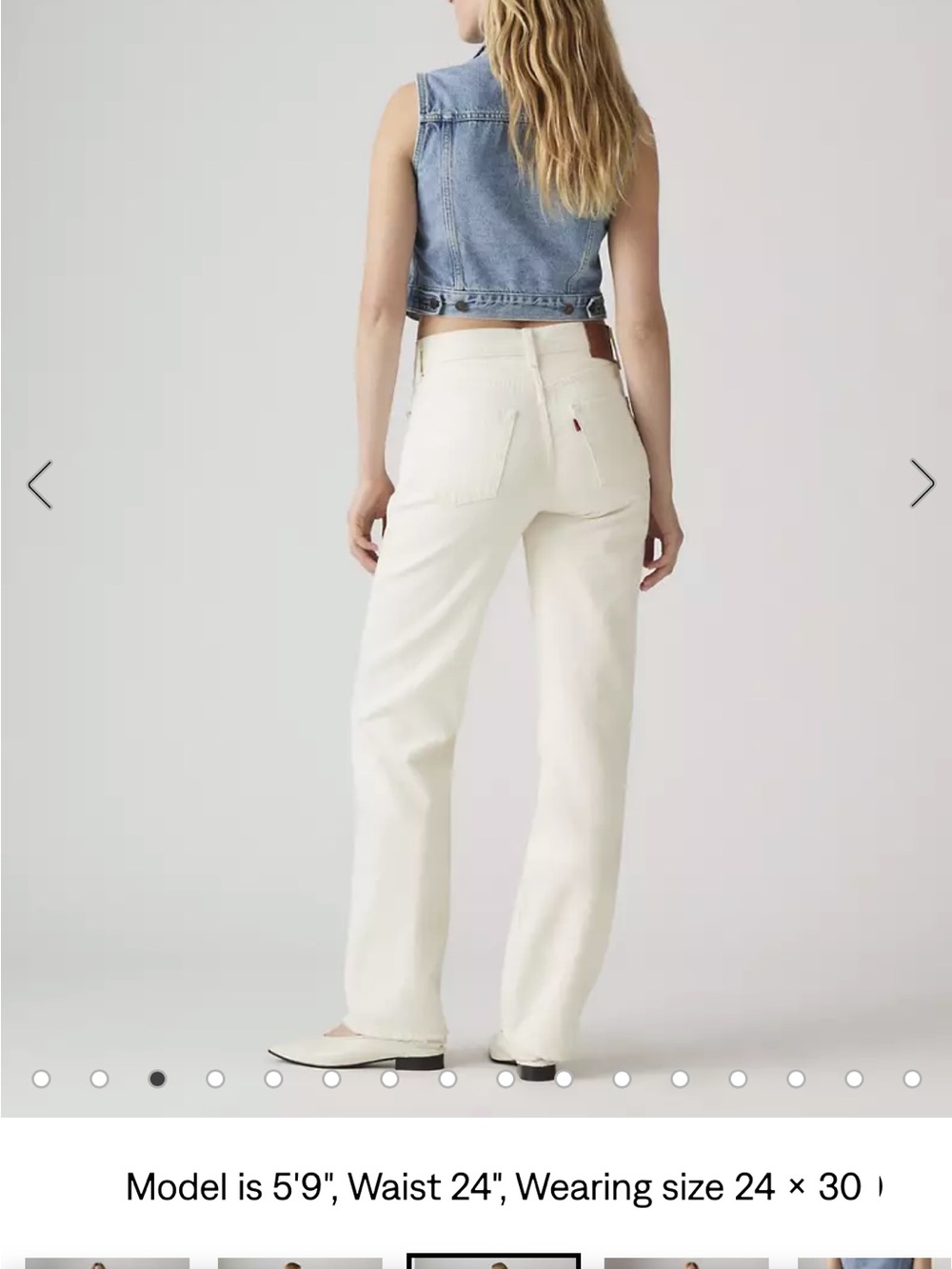 Straight Leg Women’s Jeans — Cream - Picture 6 of 6